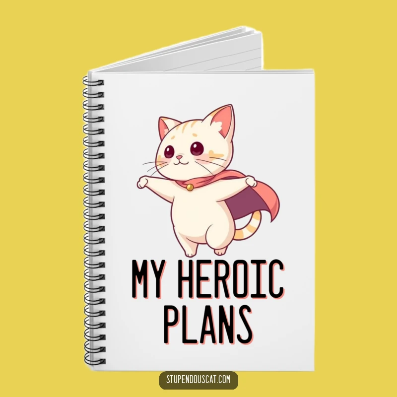 Funny Hero Cat Notebook: Jot Down Your Epic Plans Funny Gift