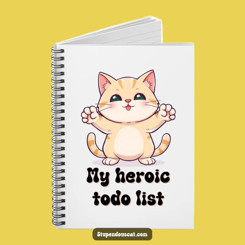 Funny Hero Cat Notebook - Paws Out Pose, Hilarious Idea Keeper Gift