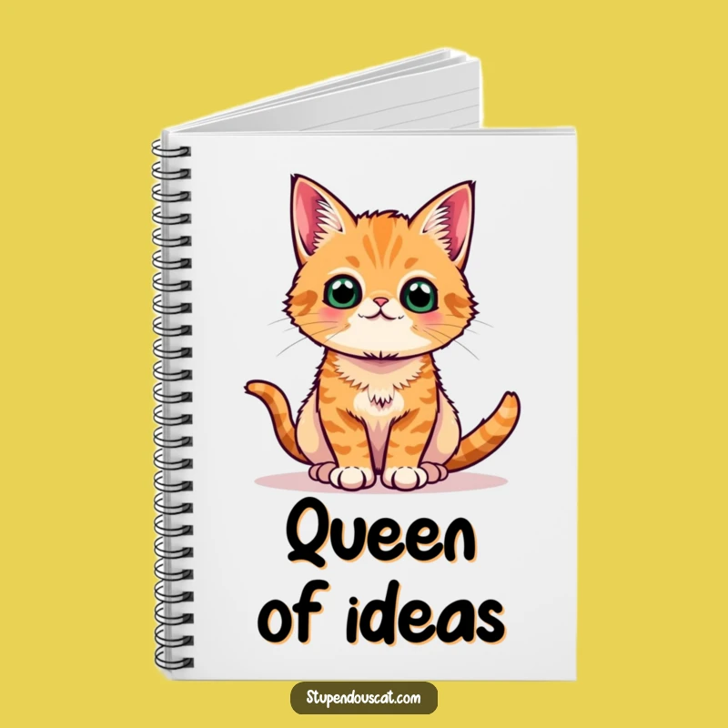 Funny Orange Cat Regal Pose Notebook - Proud Tabby Journal Gift