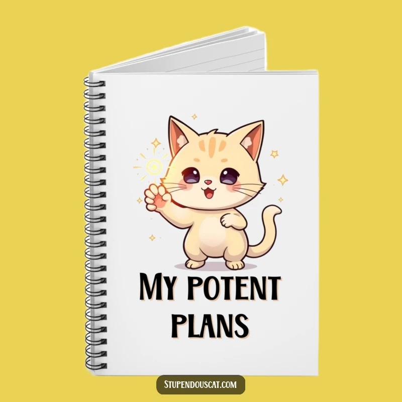 Funny Powerful Energy Cat Notebook: Jot Down Spells, Ideal Funny Gift!