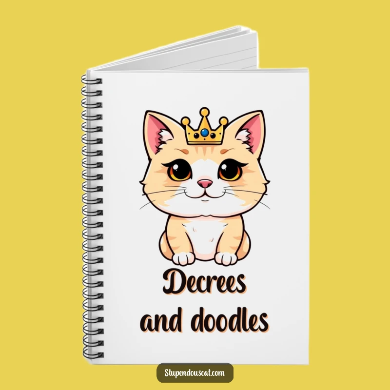 Funny Royal Feline Notebook: Crowned Cat Journal, Gift Idea