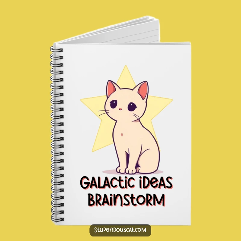 Funny Star Cat Notebook - Silhouette Glow, Hilarious Celestial Journal Gift
