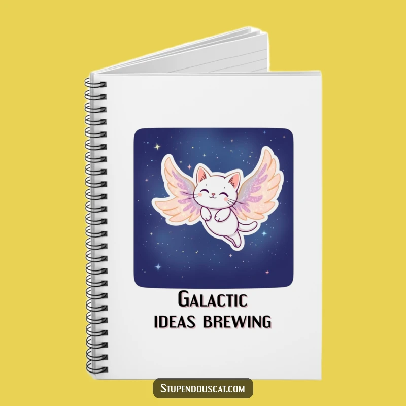 Funny Stardust Cat Notebook: Journal for Dreamers Documenting Magical Night Flights