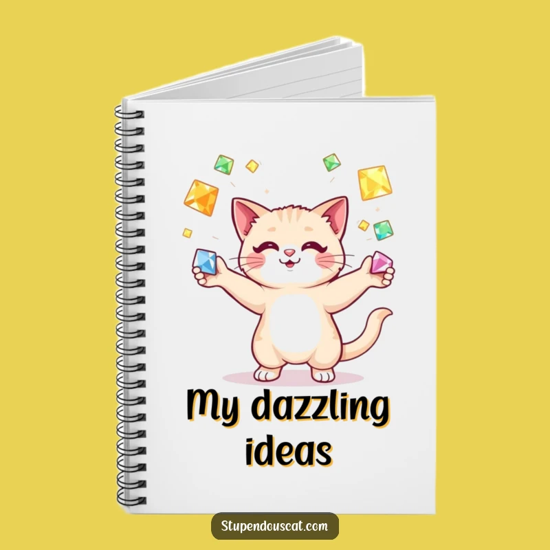Funny Cat Juggling Gems Notebook: Sparkle & Ideas - Journal for Creatives