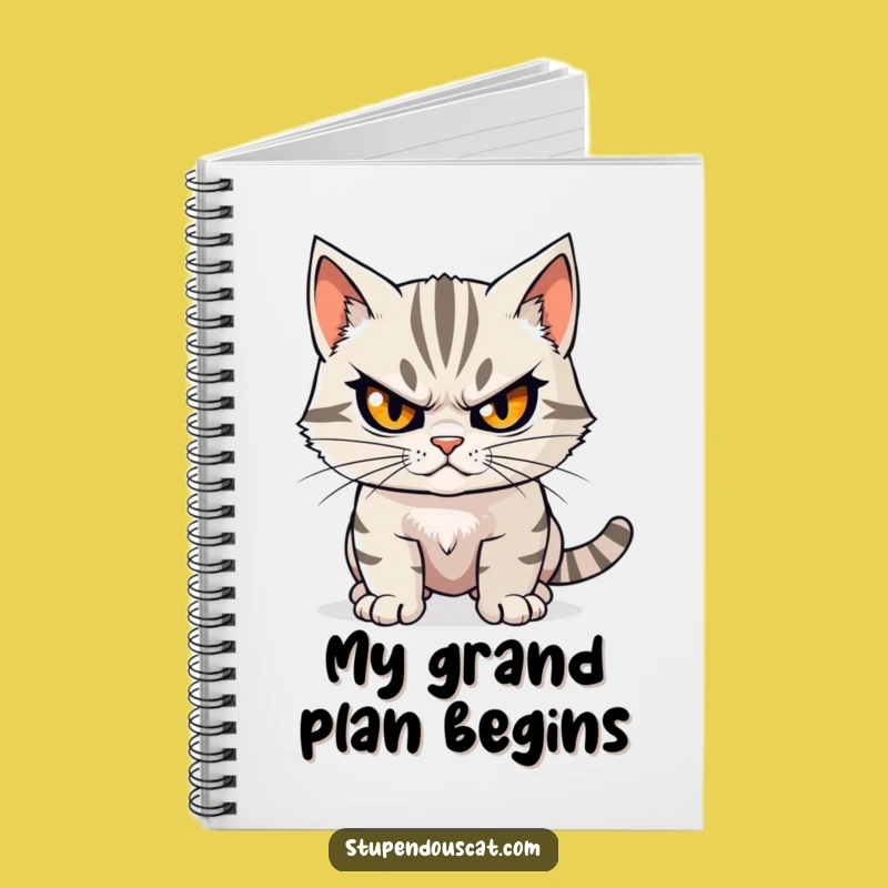 Funny Determined Cat Notebook: Plan Your Feats with Focus