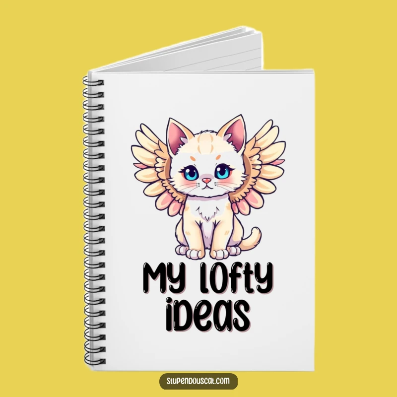 Funny Majestic Angel Cat Cub Notebook - Jot Down Heavenly Thoughts