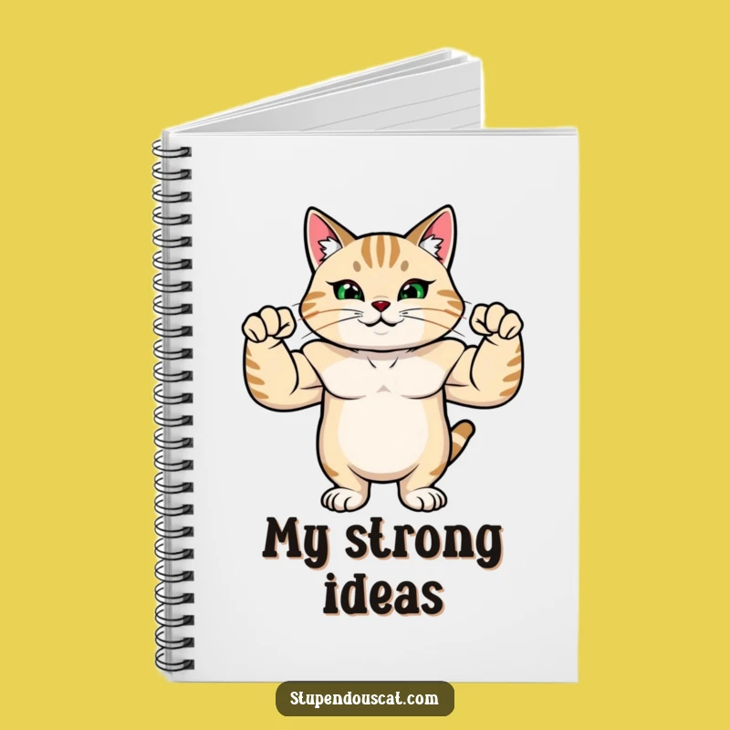 Funny Strong Cat Notebook: Record Your Strongest Ideas
