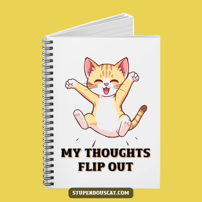 Funny Dynamic Cat Cub Flip Notebook - Capture Action & Humorous Ideas