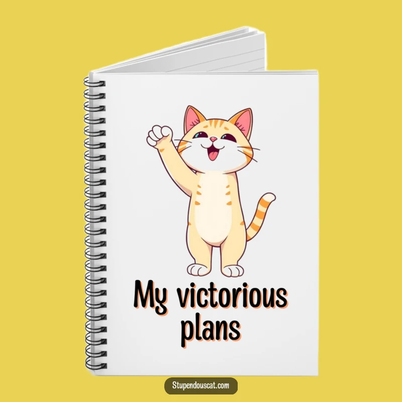 Triumphant Cat Paw Notebook - Admirable Feline Victory Journal Gift