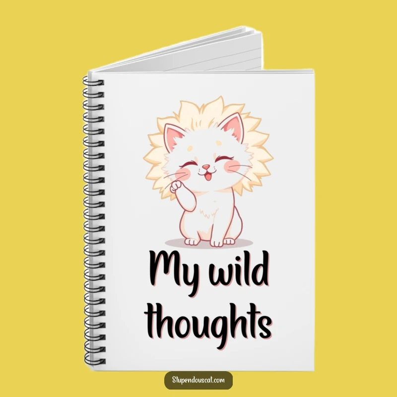Funny Fluffy Mane Cat Notebook - Jot Down Ideas with Feline Humor Gift