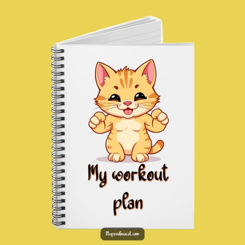 Funny Strong Cat Cub Flexing Muscles Notebook - Journal Your Hilarious Thoughts
