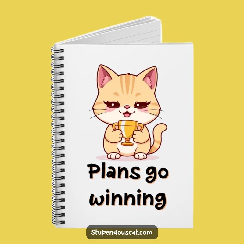 Funny Cat Trophy Notebook - Jot Down Your Winning Ideas