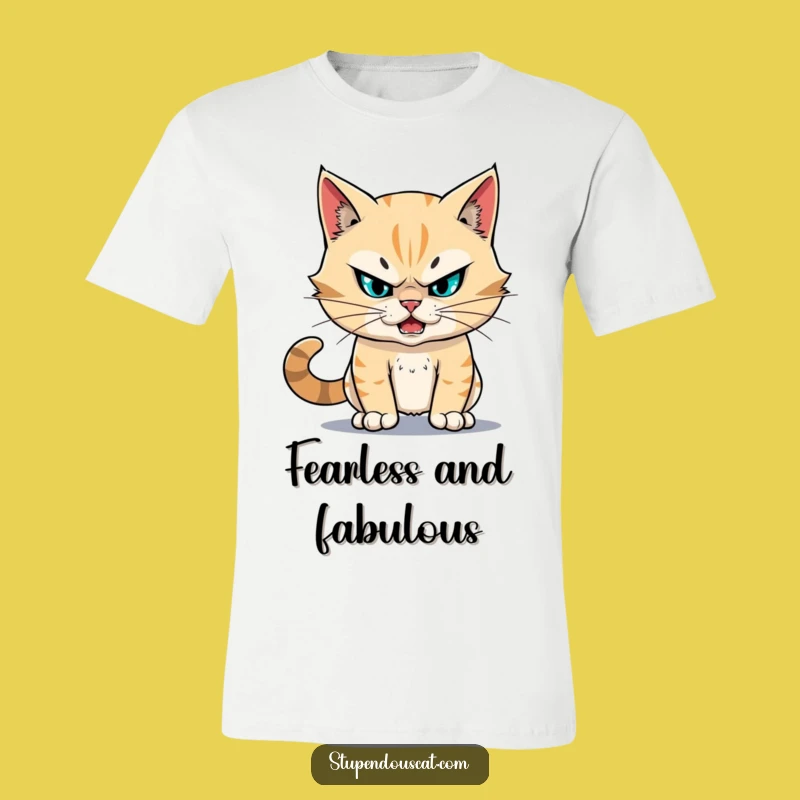Funny Fearless Cat Tee: Wear Your Unwavering Resolve