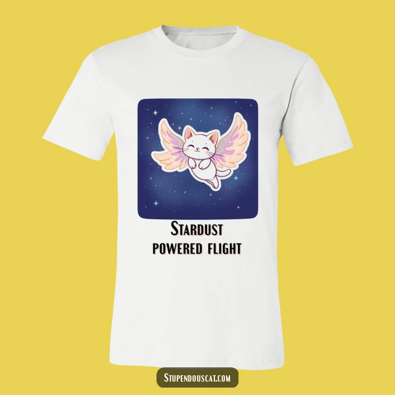 Funny Stardust Cat T-Shirt: Wearable Magic for Dreamers Who Embrace the Night