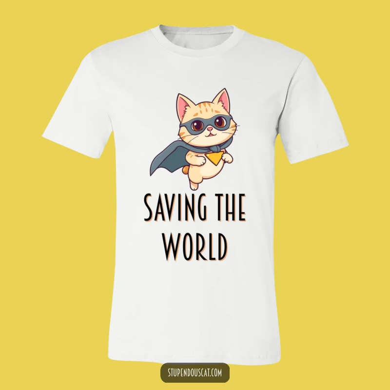 Funny Superhero Cat T-Shirt: Determined Flight, Ideal Funny Gift