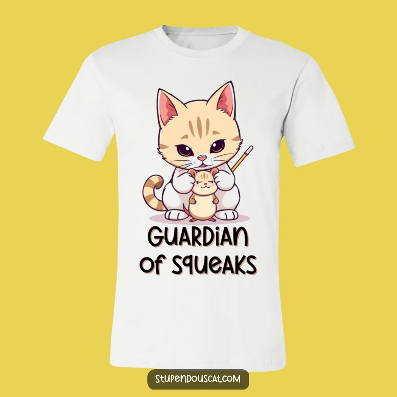 Funny Valiant Cat Toy Mouse T-Shirt: Fierce Protector Style, Great Funny Gift