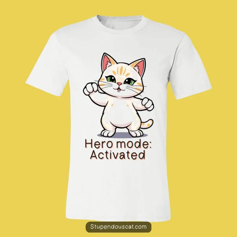 Funny Hero Cat T-Shirt - Stand Tall with This Confident Feline Shirt, a Funny Gift Idea