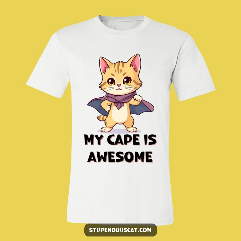 Heroic Cat Cub Cape T-Shirt: Unleash Your Inner Feline Superhero!
