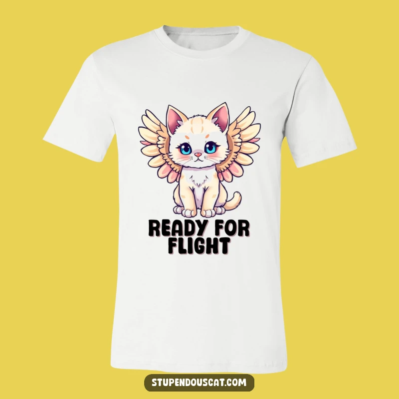 Funny Majestic Angel Cat Cub T-Shirt - Heavenly Humor Tee for Cat Fans
