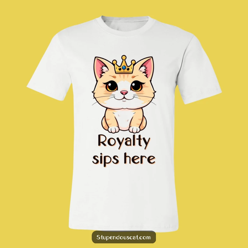 Funny Royal Feline Crown T-Shirt: Pleased Kitty King, Funny Gift