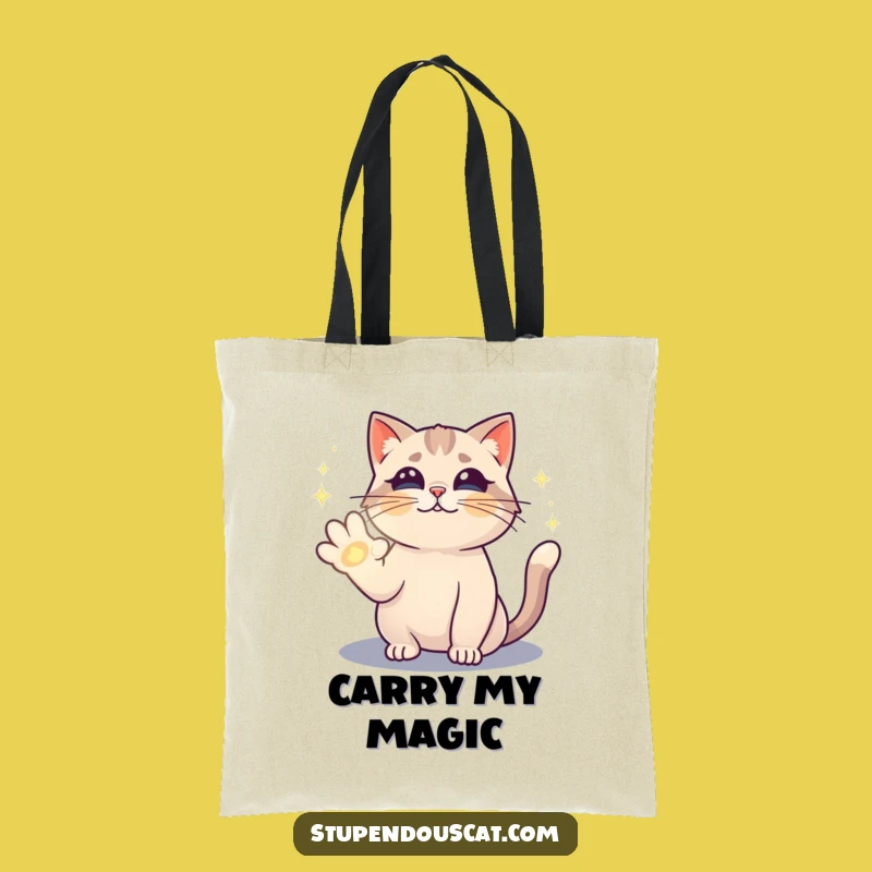 Funny Magical Cat Spell Tote Bag - Durable and Enchanting Feline Accessory