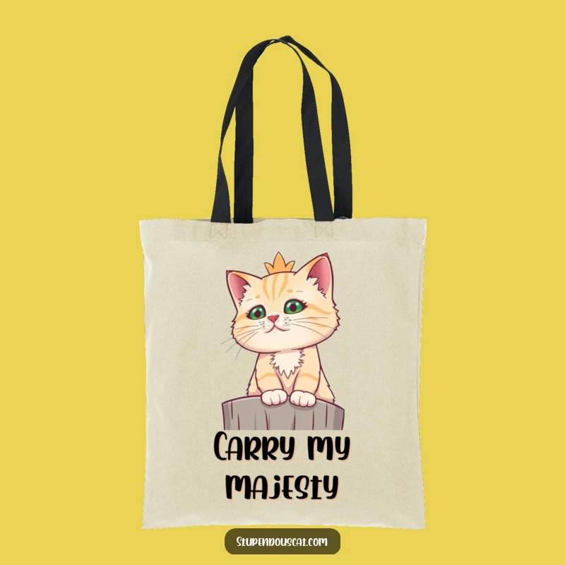 Funny Regal Cat Tote Bag: Carry Your Kingdom in Style, Perfect Funny Gift