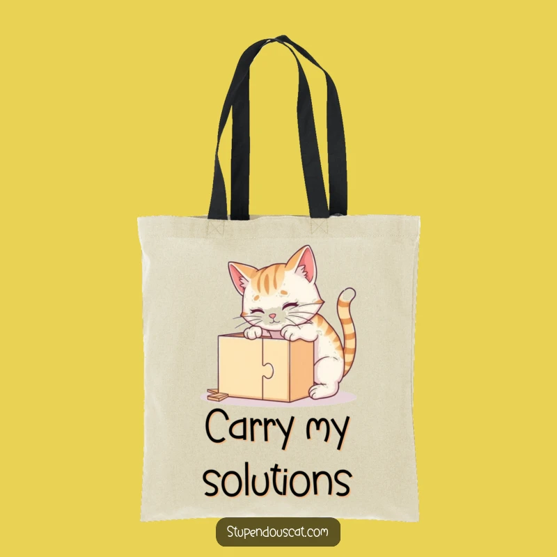 Funny Clever Cat Puzzle Tote Bag - Durable and Hilarious Feline Accessory