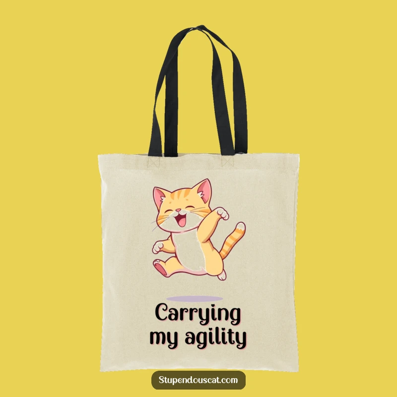 Funny Agile Cat Tote Bag - Sporty Style & Pet Accessory Gift