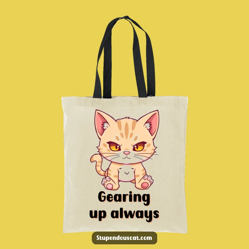 Funny Action Cat Cub Tote Bag - Carry Your Essentials with Humorous Might