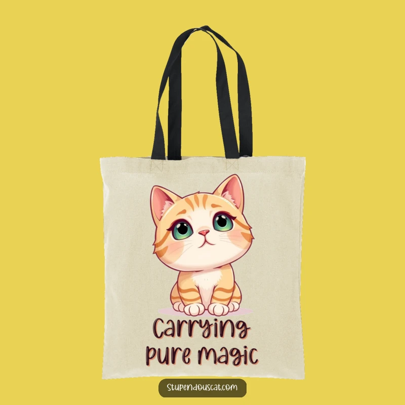 Funny Awe Cat Tote Bag - Magical Style & Pet Accessory Gift