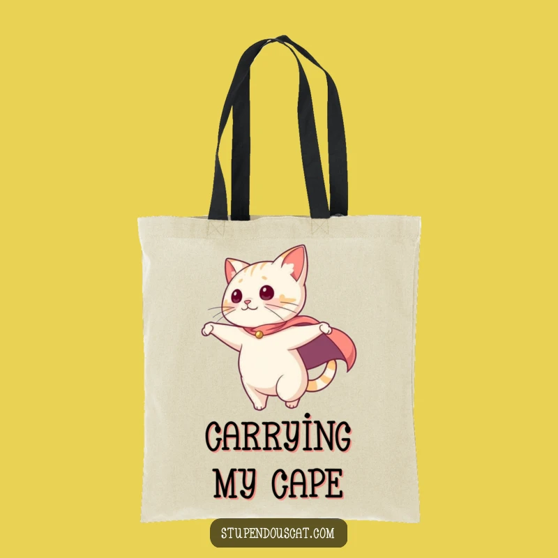Funny Cape Cat Tote Bag: Carry Your Heroism Funny Gift