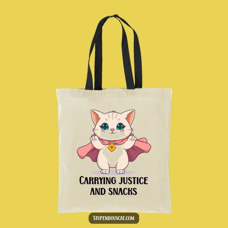 Funny Majestic Cape Cat Tote Bag: Carry Your Essentials with Heroic Flair, Funny Gift