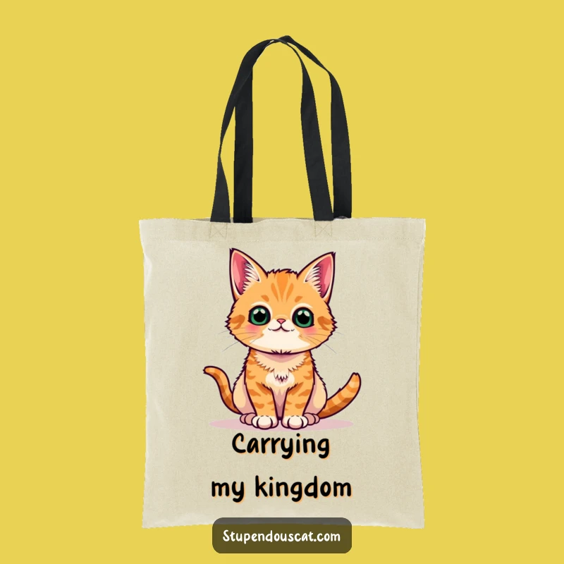 Funny Orange Cat Regal Pose Tote Bag - Proud Tabby Carryall Gift