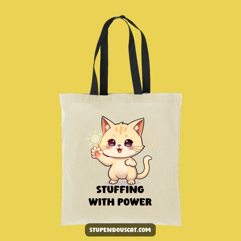 Funny Powerful Energy Cat Tote Bag: Carry Your Magic, Great Gift!
