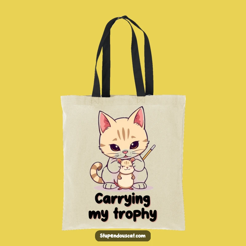 Funny Valiant Cat Toy Mouse Tote Bag: Carry Your Treasures, Perfect Funny Gift