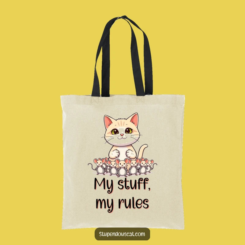 Funny Cat General Tote Bag - Carry Victory with Toy Mice Gift