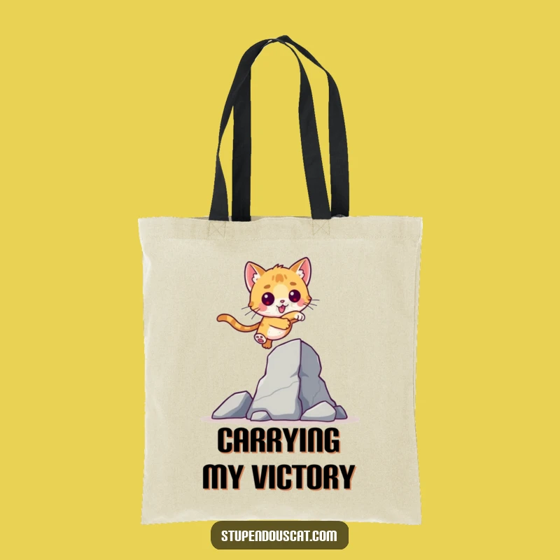 Valiant Cat Cub Leap Tote Bag: Carry Your Ambition with You!